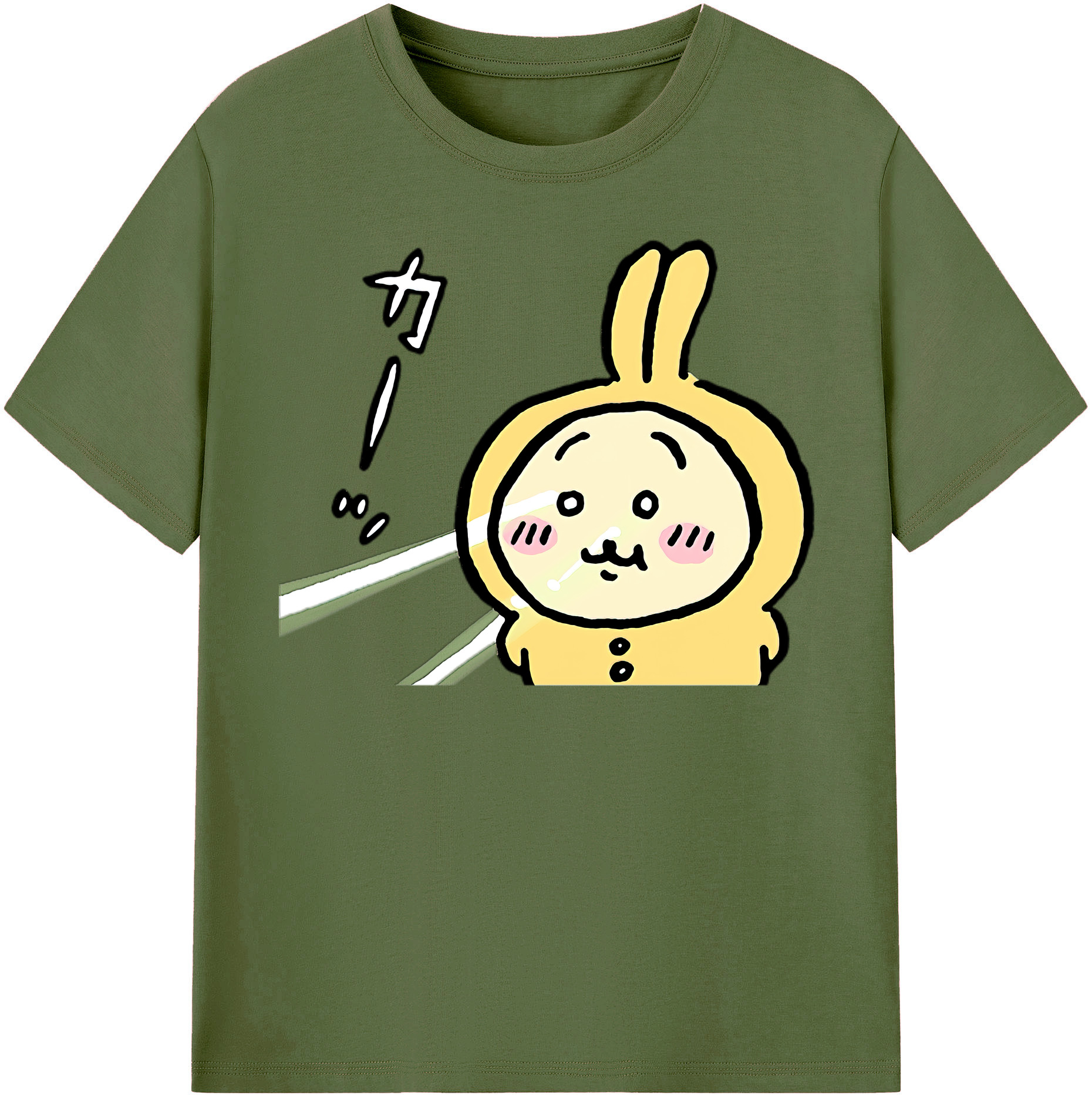 （画像用） ちいかわ うさぎ Chii-kawa usagi 綿100％半袖Tシャツ（フロントプリント）